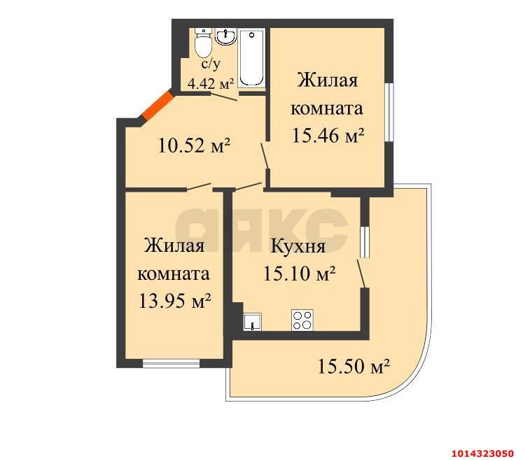 Фото №17: 2-комнатная квартира 66 м² - Краснодар, Достояние