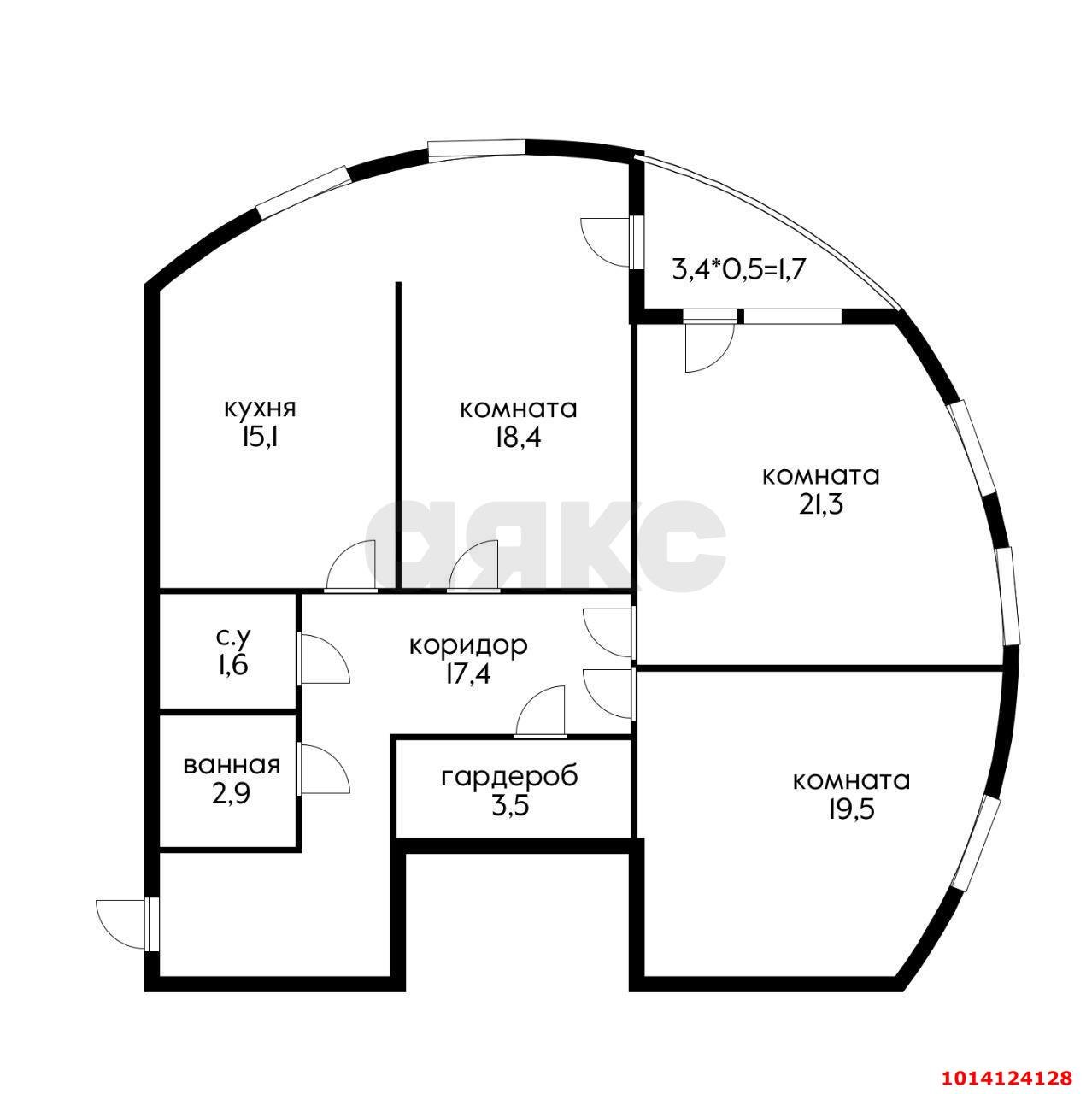 Фото №6: 3-комнатная квартира 110 м² - Краснодар, жилой комплекс Фреш, ул. имени Валерия Гассия, 4/7к2