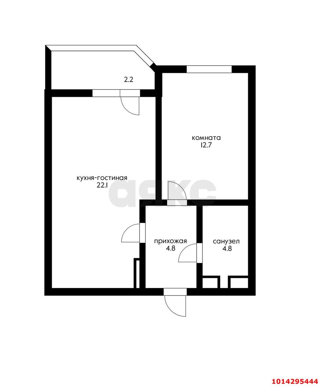 Фото №1: 1-комнатная квартира 44 м² - Краснодар, жилой комплекс Сказка Град, ул. имени В.Н. Мачуги, 166Бк1