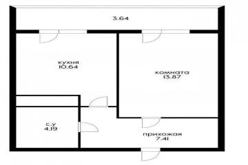 Фото №4: 1-комнатная квартира 43 м² - Знаменский, мкр. Родные Просторы, ул. Природная, 10Бк24
