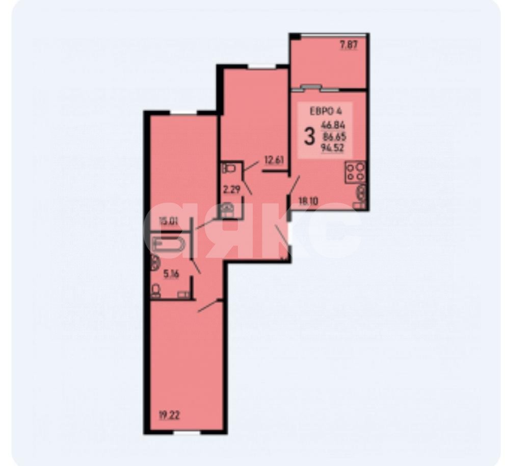 Фото №3: 1-комнатная квартира 94 м² - Липецк, Студёнки, ул. Студёновская, 1