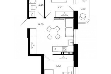 Фото №2: 2-комнатная квартира 41 м² - Липецк, мкр. 16-й, ул. М.И. Неделина, 21