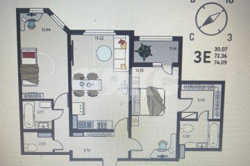 Фото №2: 3-комнатная квартира 74 м² - Липецк, мкр. Октябрьский округ, ул. Механизаторов, 15Авл1