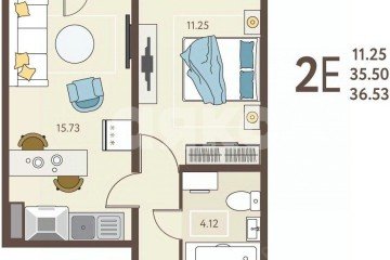 Фото №2: 2-комнатная квартира 36 м² - Липецк, мкр. Октябрьский округ, ул. Механизаторов, 15Авл1
