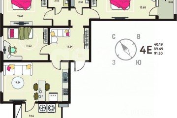 Фото №2: 3-комнатная квартира 91 м² - Липецк, мкр. Октябрьский округ, ул. Механизаторов, 15Авл1