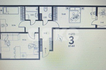 Фото №2: 3-комнатная квартира 61 м² - Липецк, мкр. Октябрьский округ, ул. Перова, 11