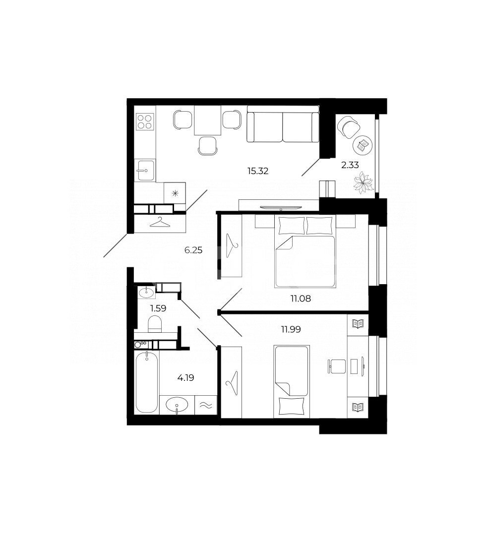 Фото №3: 3-комнатная квартира 51 м² - Липецк, ЖК Коллекционер, пр-кт Победы, 99