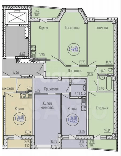 Фото №24: 3-комнатная квартира 80 м² - Ростов-на-Дону, 2-й, ул. Малиновского, 66/1