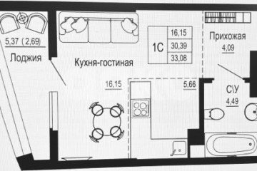 Фото №1: Студия 33 м² - Ростов-на-Дону, мкр. жилой комплекс Донская Слобода, ул. Привокзальная, 3/1