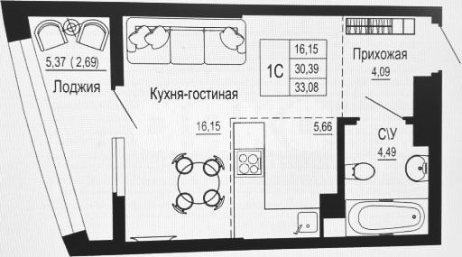 Фото №1: Студия 33 м² - Ростов-на-Дону, жилой комплекс Донская Слобода, ул. Привокзальная, 3/1
