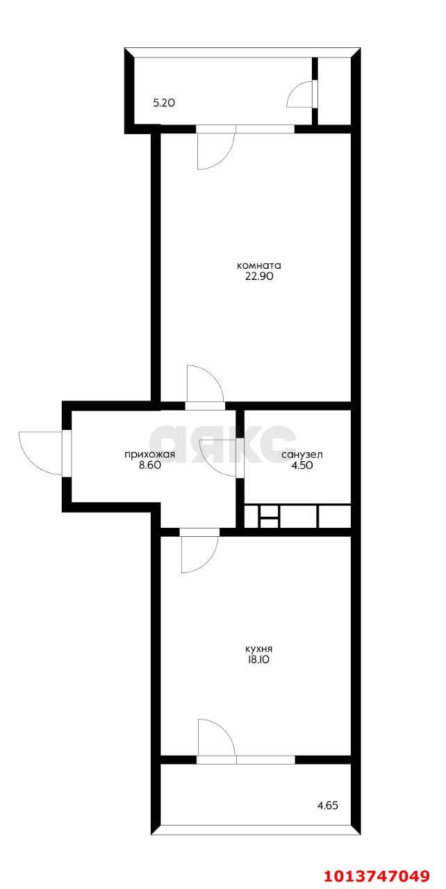 Фото №10: 1-комнатная квартира 54 м² - Краснодар, Центральный, ул. Будённого, 129