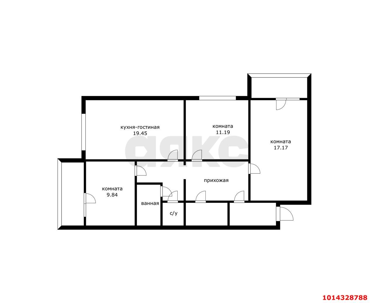 Фото №11: 3-комнатная квартира 83 м² - Краснодар, Завод Измерительных Приборов, ул. имени 40-летия Победы, 33/4