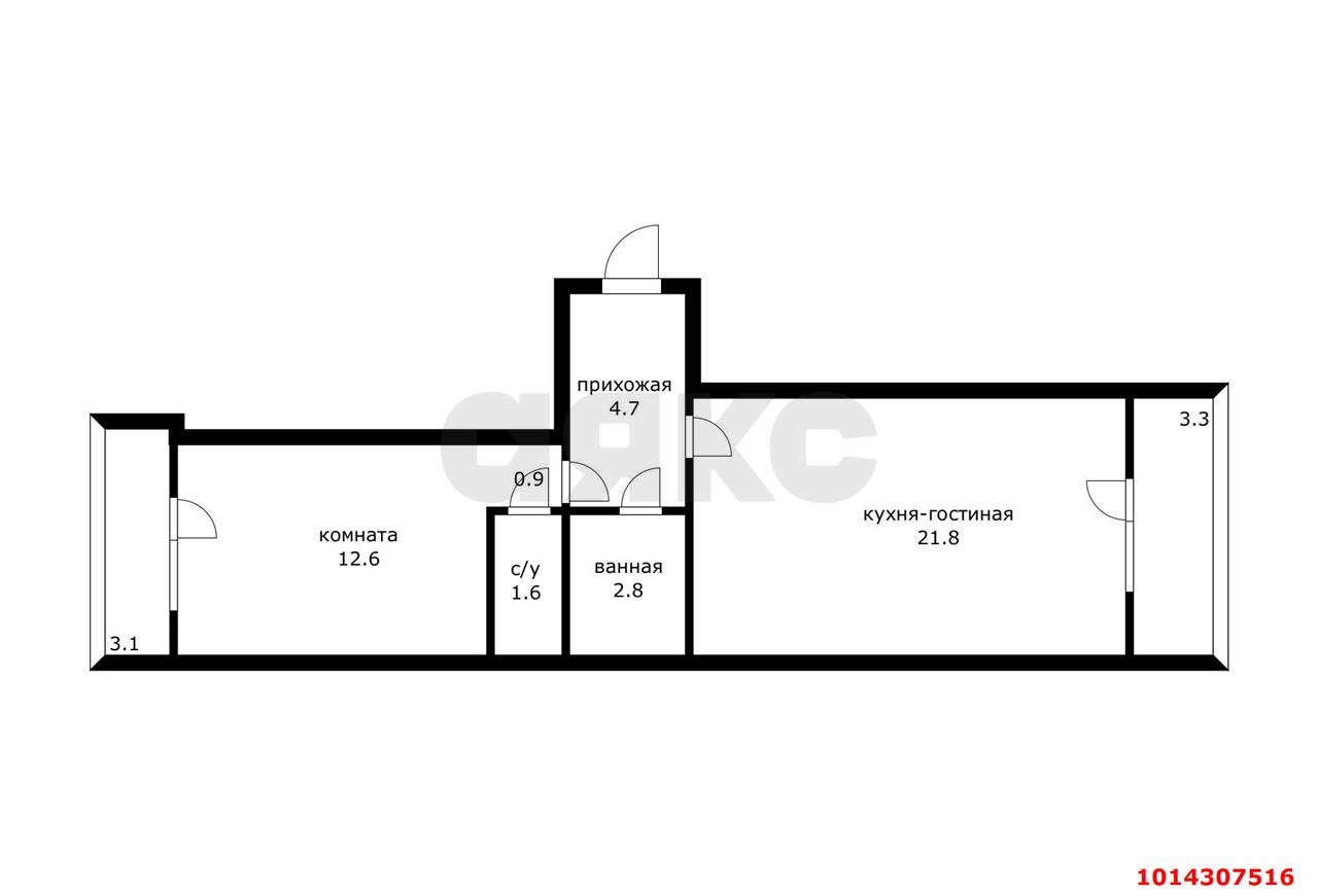 Фото №13: 1-комнатная квартира 53 м² - Краснодар, Музыкальный, ул. имени С.В. Рахманинова, 36