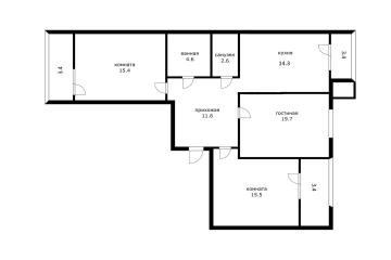 Фото №2: 3-комнатная квартира 76 м² - Краснодар, мкр. жилой комплекс Стрижи, ул. Автолюбителей, 1Г