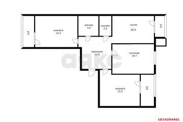 Фото №2: 3-комнатная квартира 88 м² - Краснодар, мкр. жилой комплекс Стрижи, ул. Автолюбителей, 1Г