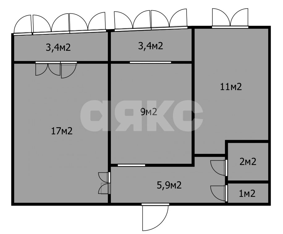 Фото №17: 2-комнатная квартира 52 м² - Анапа, 12-й, ул. Чехова, 4Б