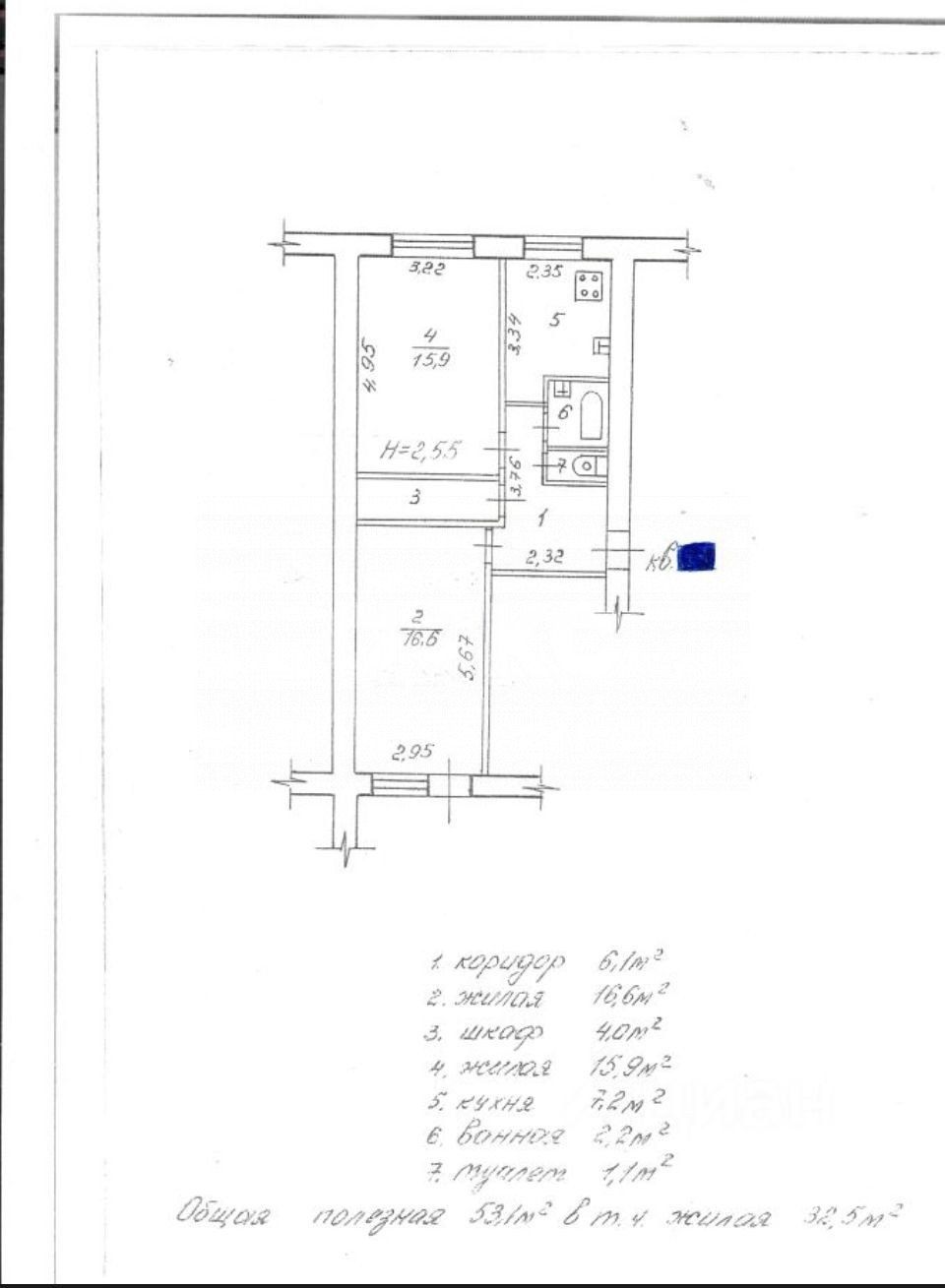 Фото №14: 2-комнатная квартира 53 м² - Волгоград, исторический  Кача, ул. Качинцев, 112
