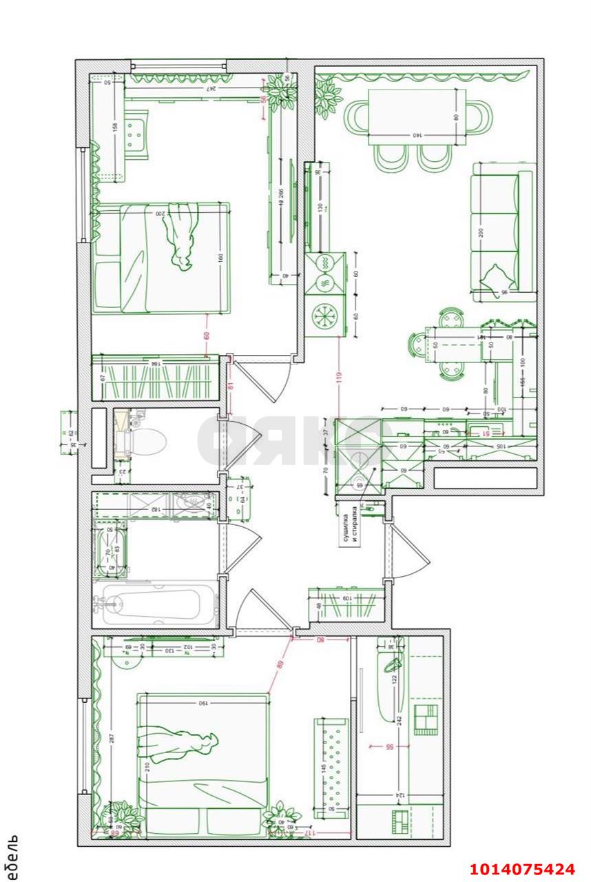 Фото №8: 2-комнатная квартира 58 м² - Краснодар, Прикубанский внутригородской округ, мкр. жилой комплекс Архитектор, ул. Наставников, 12