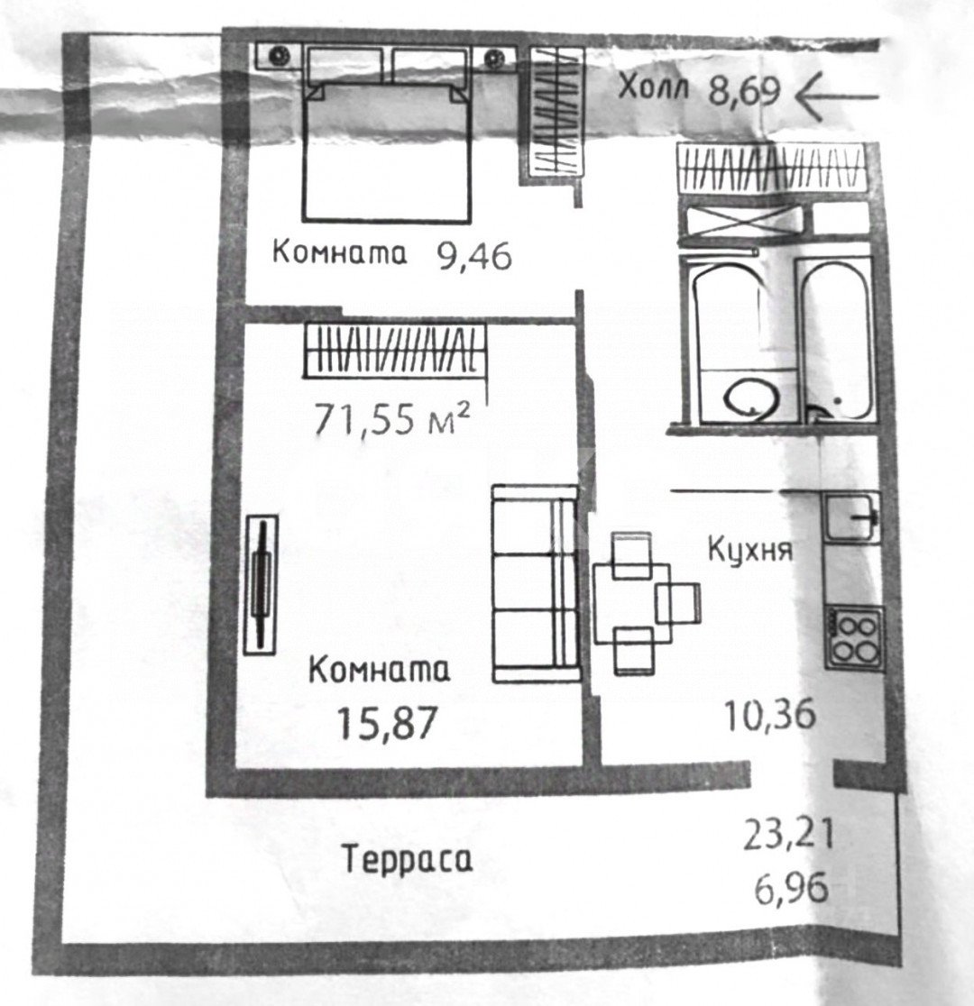 Фото №19: 2-комнатная квартира 70 м² - Симферополь, жилой комплекс Черника, пр-кт Александра Суворова, 21