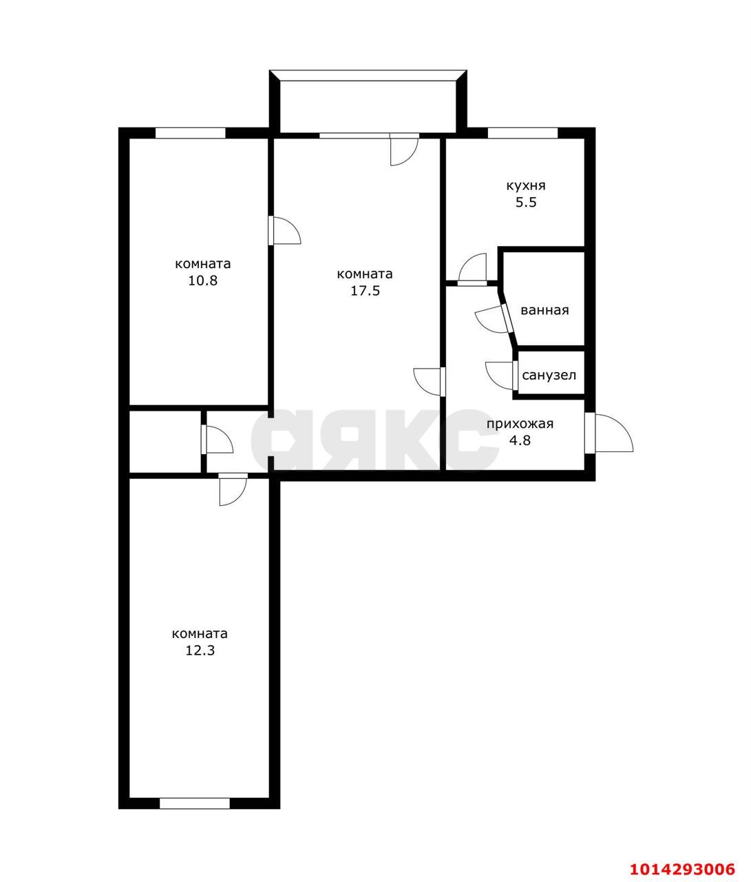 Фото №15: 3-комнатная квартира 56 м² - Краснодар, Славянский, ул. Славянская, 65
