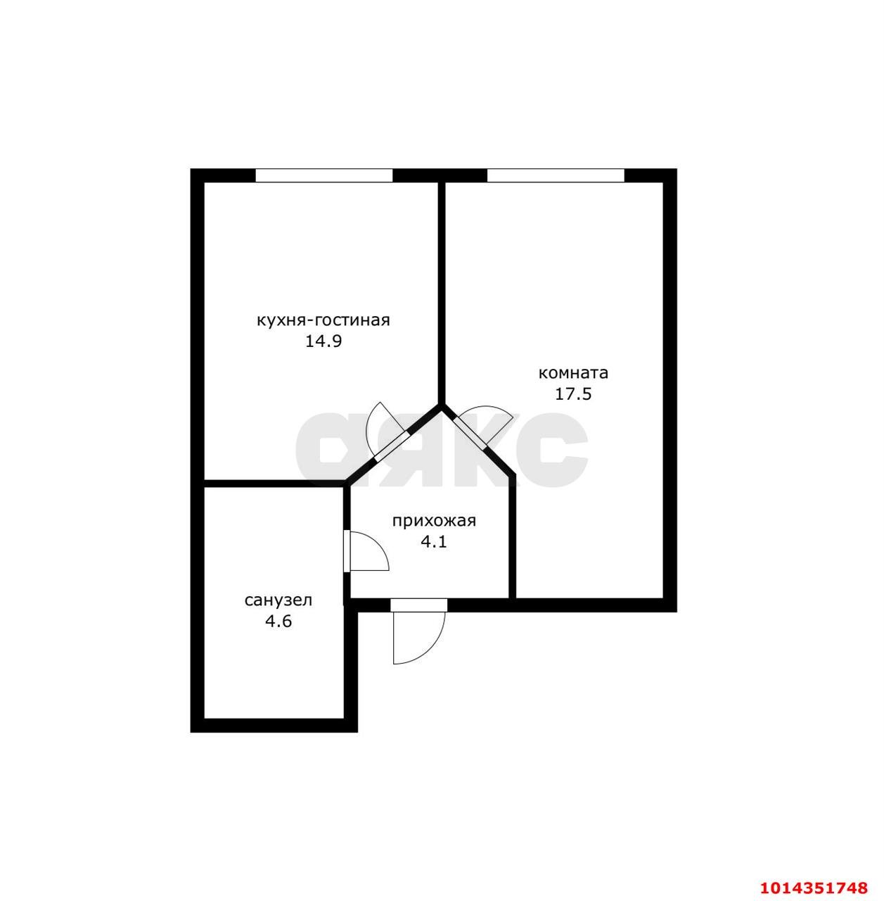 Фото №7: 1-комнатная квартира 41 м² - Российский, Прикубанский внутригородской округ, ул. Бигдая, 6
