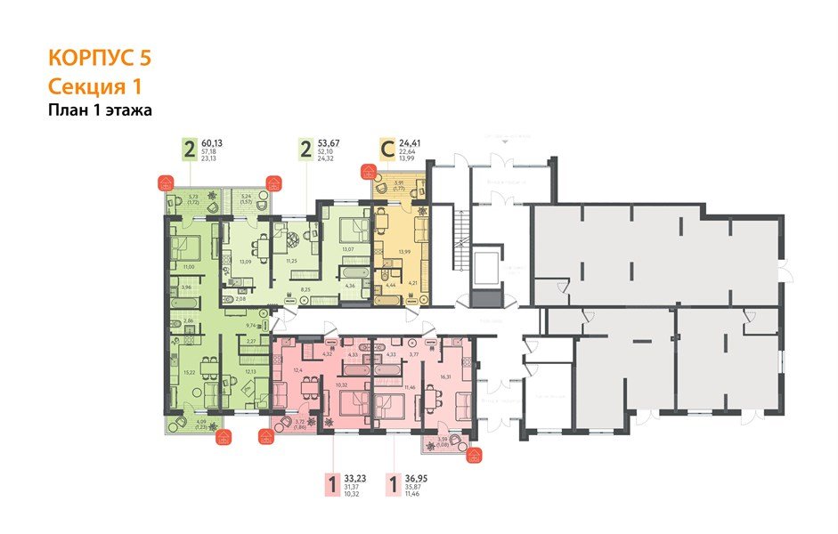 Фото №8: 1-комнатная квартира 32 м² - Краснодар, Прикубанский внутригородской округ, мкр. ЖК Тёплые Края