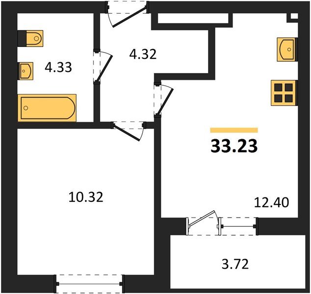 Фото №1: 1-комнатная квартира 32 м² - Краснодар, Прикубанский внутригородской округ, мкр. ЖК Тёплые Края