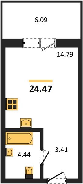 Фото №1: Студия 24 м² - Краснодар, ЖК Тёплые Края, 