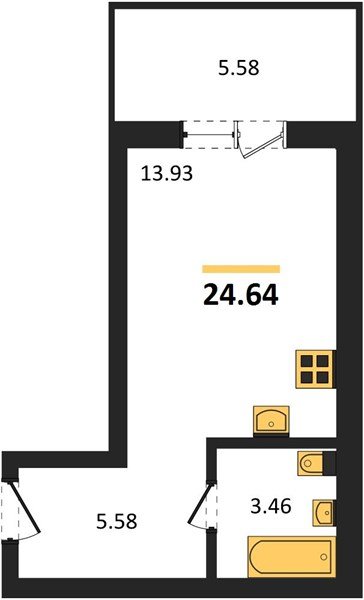 Фото №1: Студия 24 м² - Краснодар, Прикубанский внутригородской округ, мкр. ЖК Тёплые Края