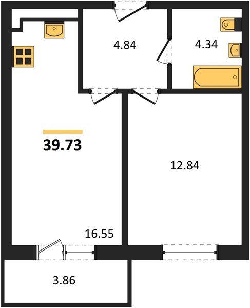 Фото №1: 1-комнатная квартира 39 м² - Краснодар, Прикубанский внутригородской округ, мкр. ЖК Тёплые Края