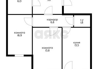 Фото №2: 2-комнатная квартира 68 м² - Краснодар, мкр. Молодёжный, ул. 3-я Целиноградская, 2