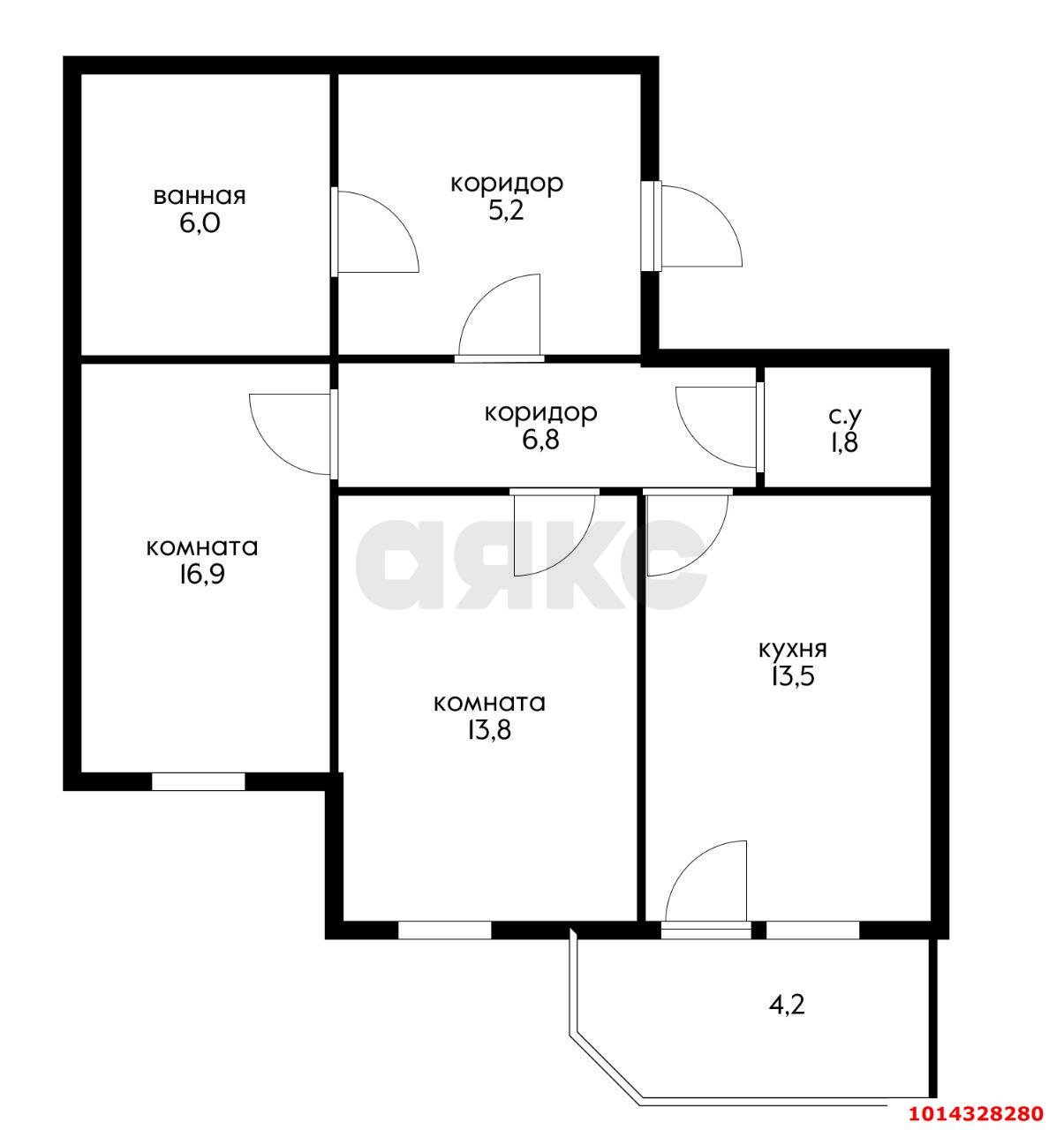 Фото №2: 2-комнатная квартира 68 м² - Краснодар, Молодёжный, ул. 3-я Целиноградская, 2