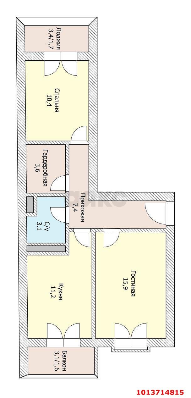 Фото №8: 2-комнатная квартира 58 м² - Краснодар, жилой комплекс Усадьба, ул. имени Валерия Вишневецкого, 11к1
