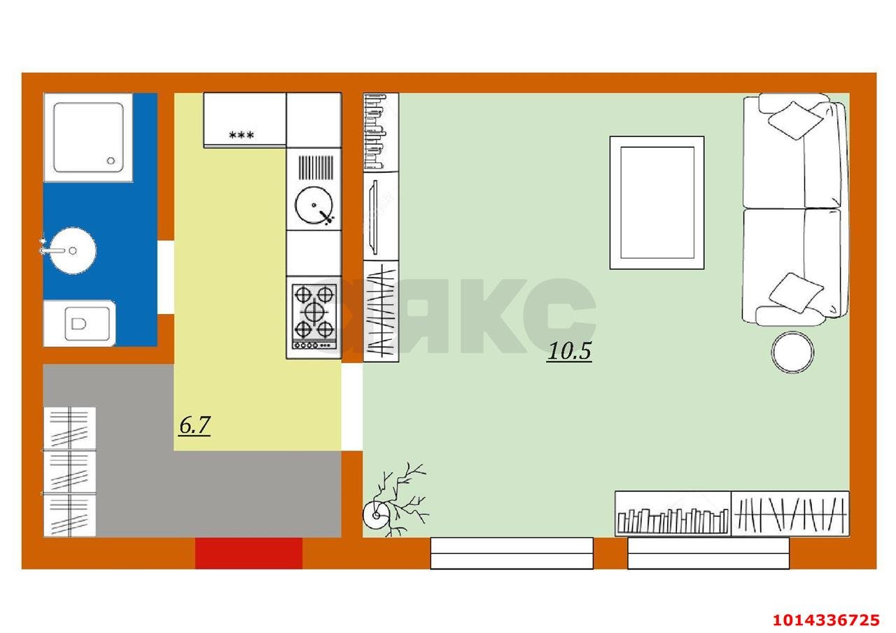Фото №10: 1-комнатная квартира 17 м² - Краснодар, Центральный, ул. Чапаева, 38