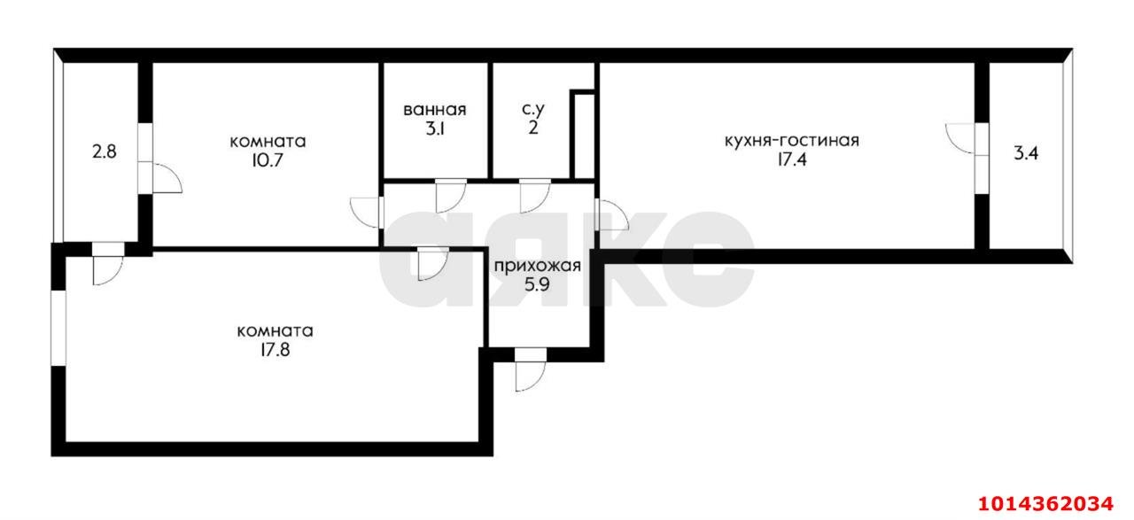 Фото №7: 2-комнатная квартира 63 м² - Краснодар, Парк Победы, ул. Героя Пешкова, 14