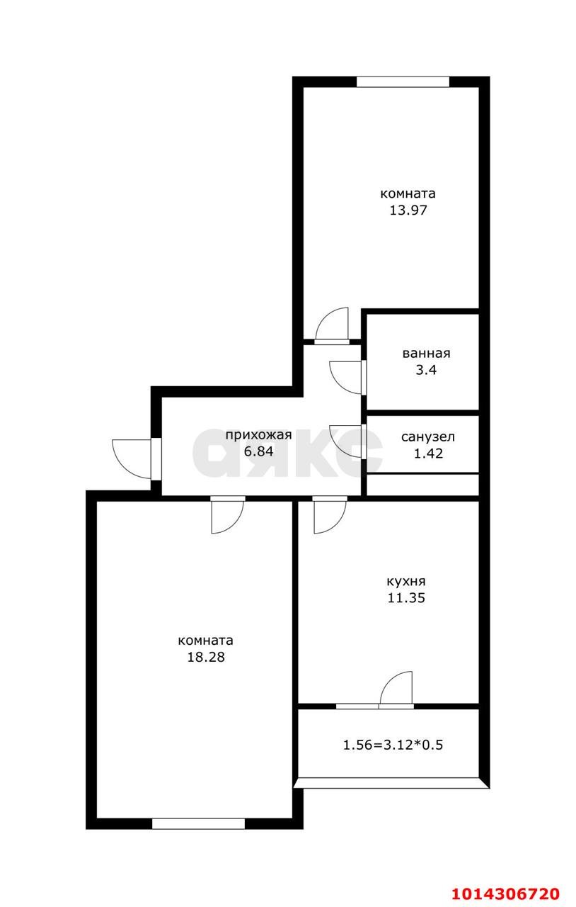 Фото №14: 2-комнатная квартира 58 м² - Краснодар, жилой комплекс Перспектива, ул. Героев-Разведчиков, 6к2