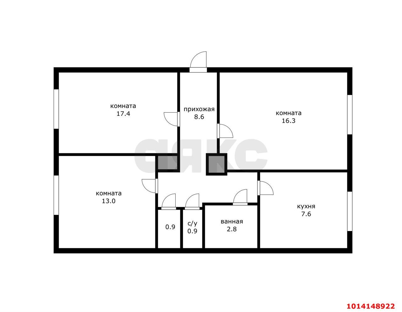 Фото №5: 3-комнатная квартира 67 м² - Краснодар, Центральный внутригородской округ, мкр. Центральный, ул. имени Пушкина, 47