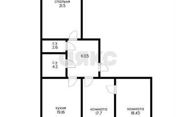 Фото №3: 3-комнатная квартира 103 м² - Краснодар, мкр. Черёмушки, ул. Вишняковой, 1/23к2