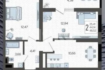 Фото №5: 2-комнатная квартира 44 м² - Сочи, мкр. Бытха, ул. Ясногорская, 16/2к8
