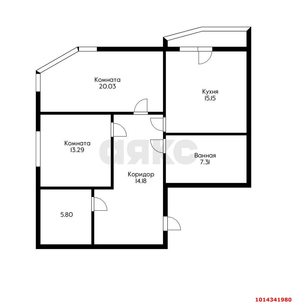 Фото №3: 2-комнатная квартира 80 м² - Краснодар, Школьный, ул. Филатова, 19/2