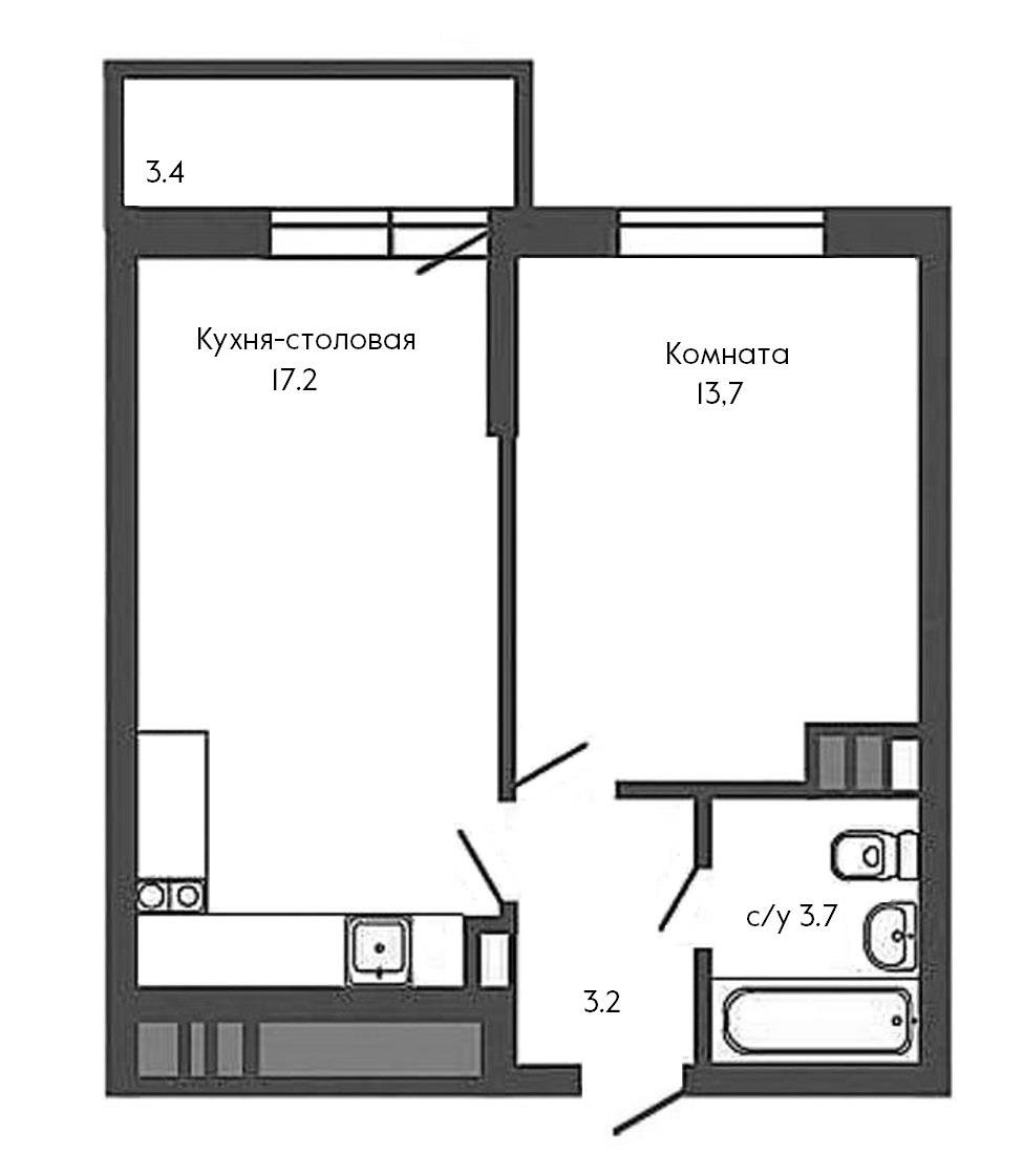 Фото №17: 1-комнатная квартира 42 м² - Краснодар, Карасунский внутригородской округ, мкр. Гидростроителей, ул. Трудовой Славы, 19к2