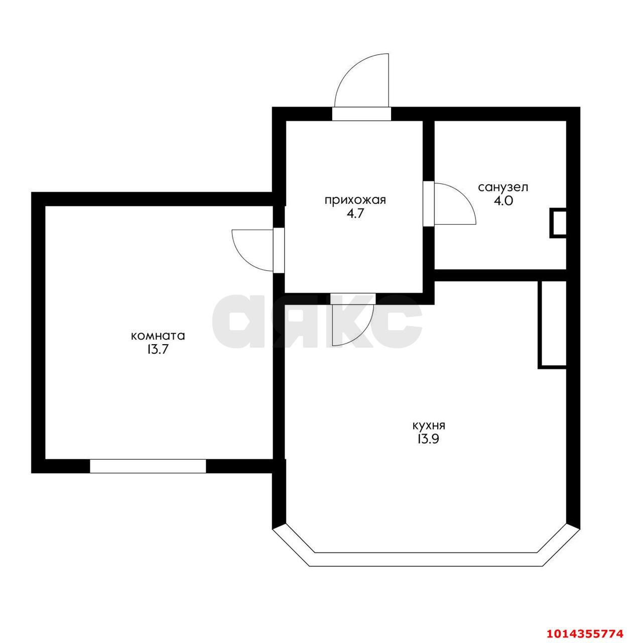 Фото №8: 1-комнатная квартира 36 м² - Яблоновский, ул. Космическая, 88/2к6