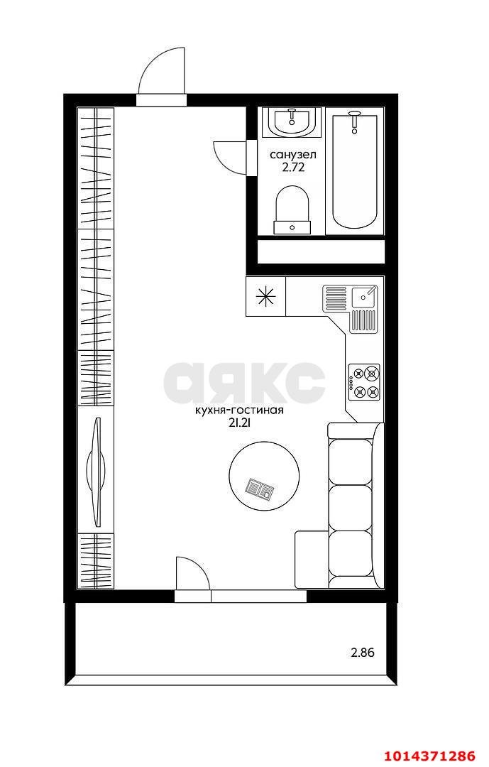 Фото №8: Студия 28 м² - Краснодар, Славянский, ул. Заполярная, 37к1