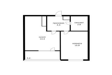 Фото №2: 1-комнатная квартира 33 м² - Краснодар, мкр. Черёмушки, ул. Воронежская, 47/10