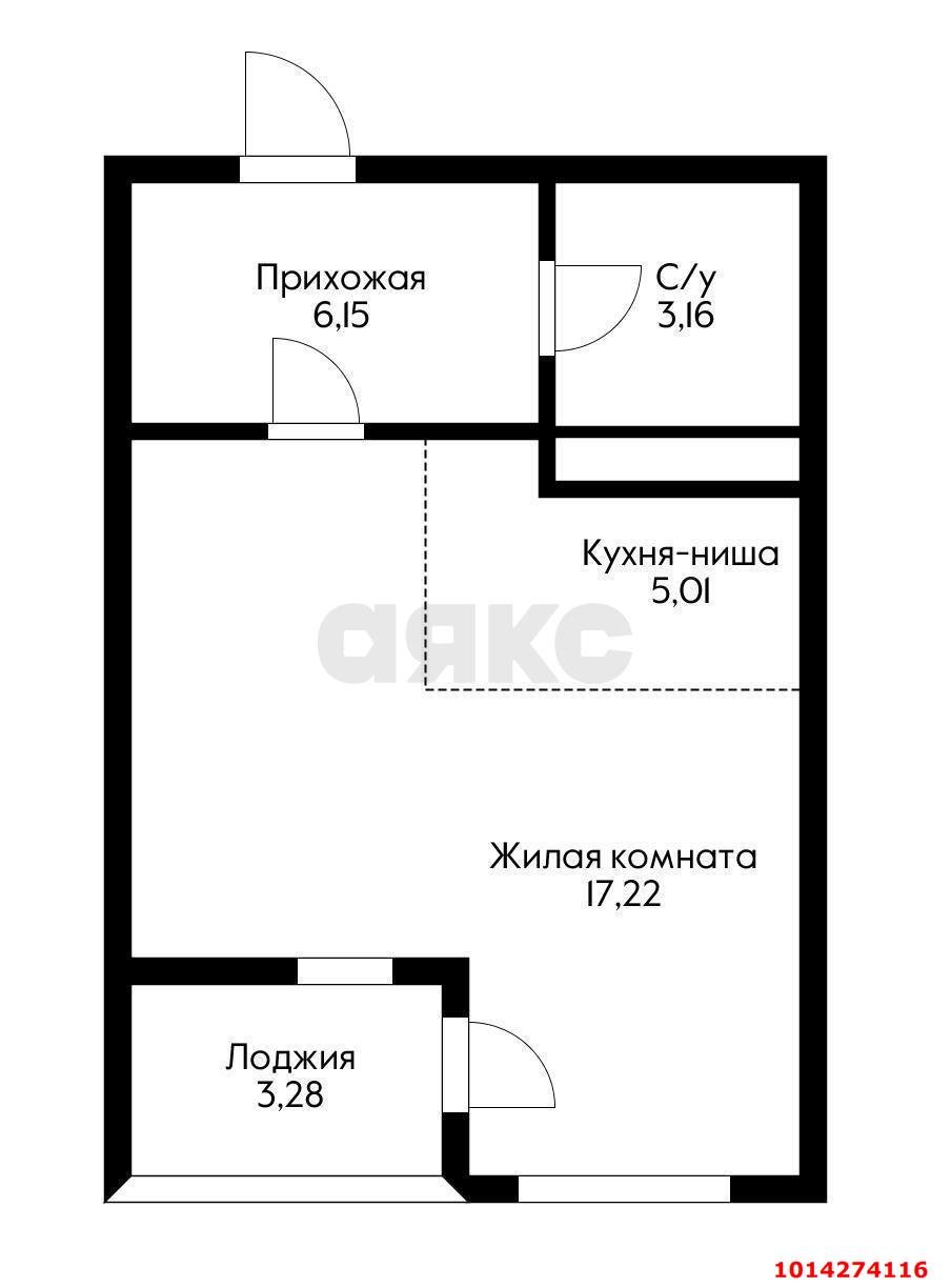 Фото №4: 1-комнатная квартира 33 м² - Краснодар, имени Петра Метальникова, ул. Российская, 267к5
