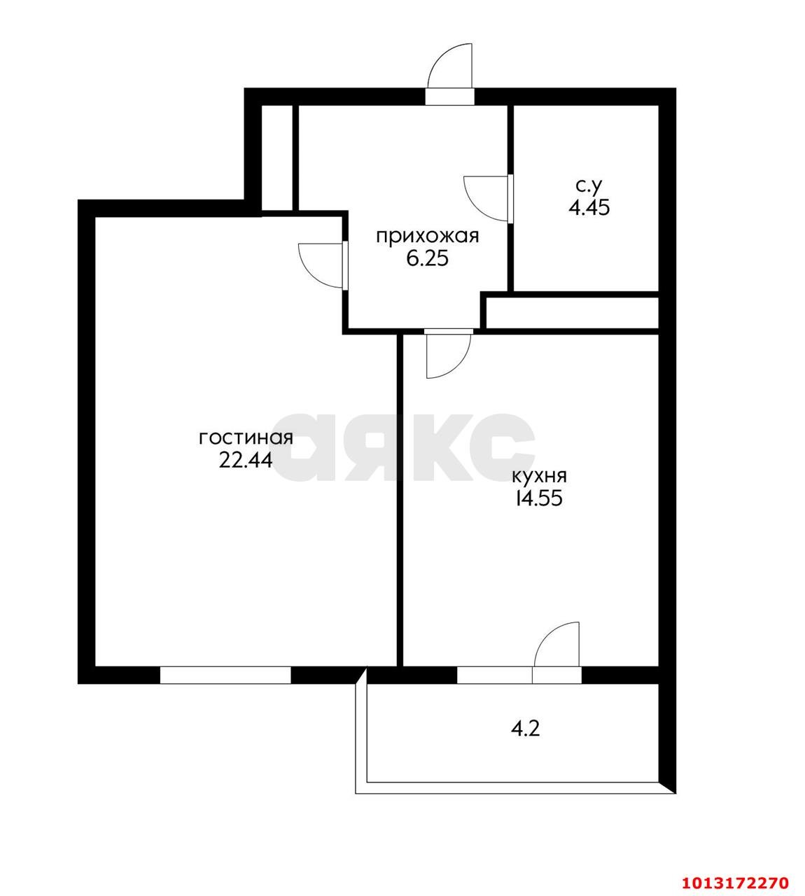 Фото №4: 1-комнатная квартира 48 м² - Краснодар, Солнечный, ул. Казбекская, 17