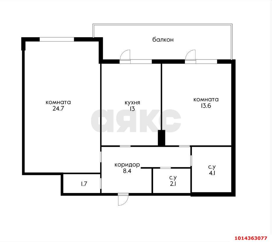 Фото №2: 2-комнатная квартира 67 м² - Краснодар, Отделение № 1 совхоза Солнечный