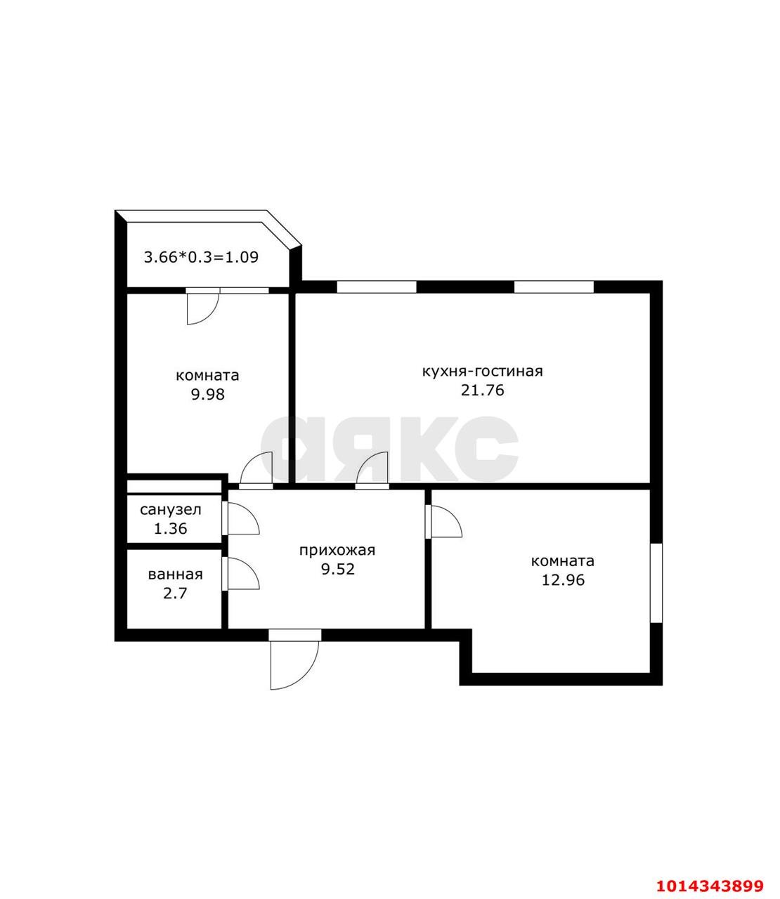 Фото №11: 2-комнатная квартира 62 м² - Краснодар, жилой комплекс Перспектива, ул. им. Героя Сарабеева В.И., 7