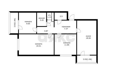 Фото №2: 3-комнатная квартира 86 м² - Краснодар, мкр. Восточно-Кругликовский, ул. Генерала Трошева, 41