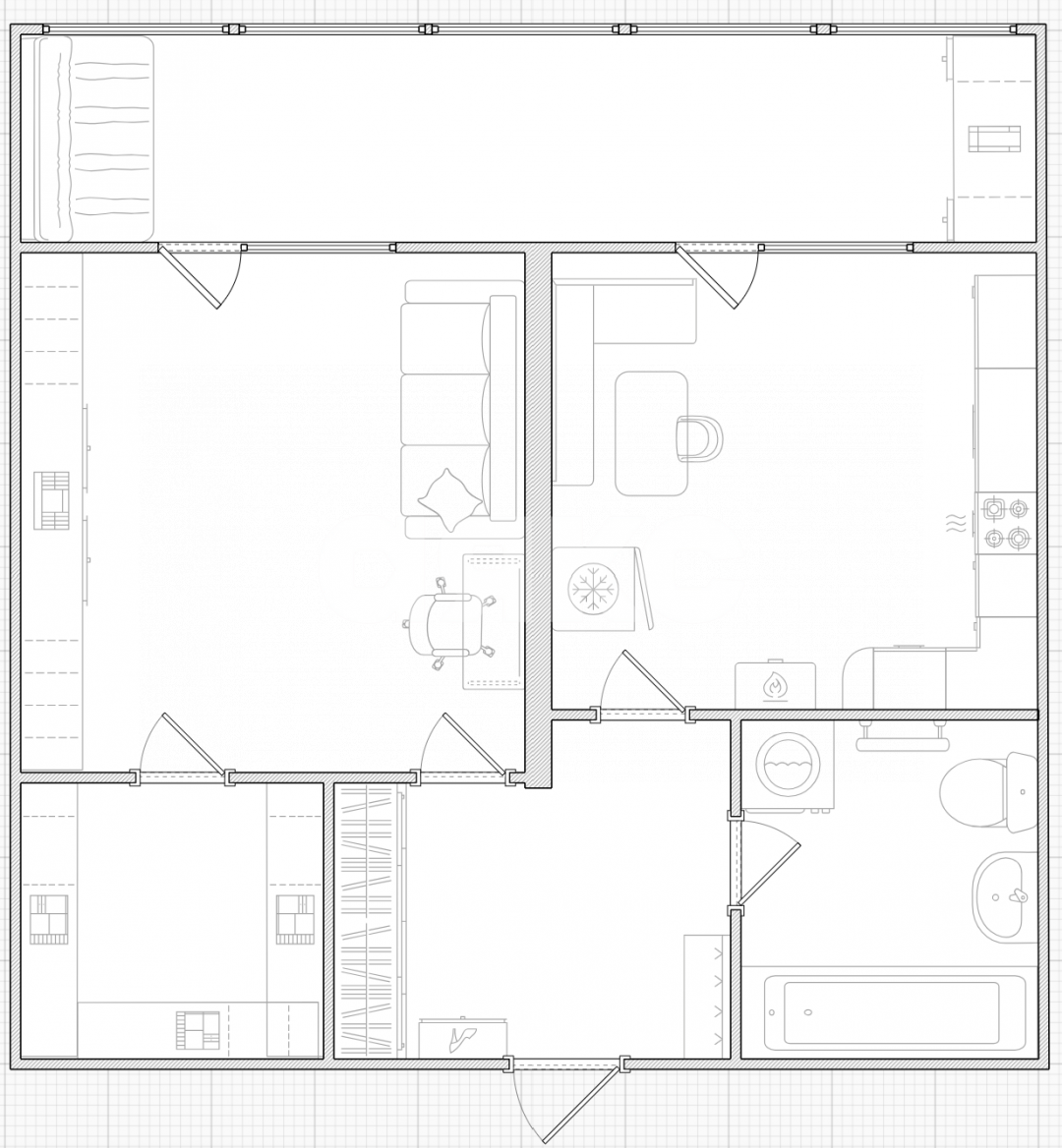 Фото №25: 1-комнатная квартира 47 м² - Тула, Центральный территориальный округ, ул. Морозова, 22